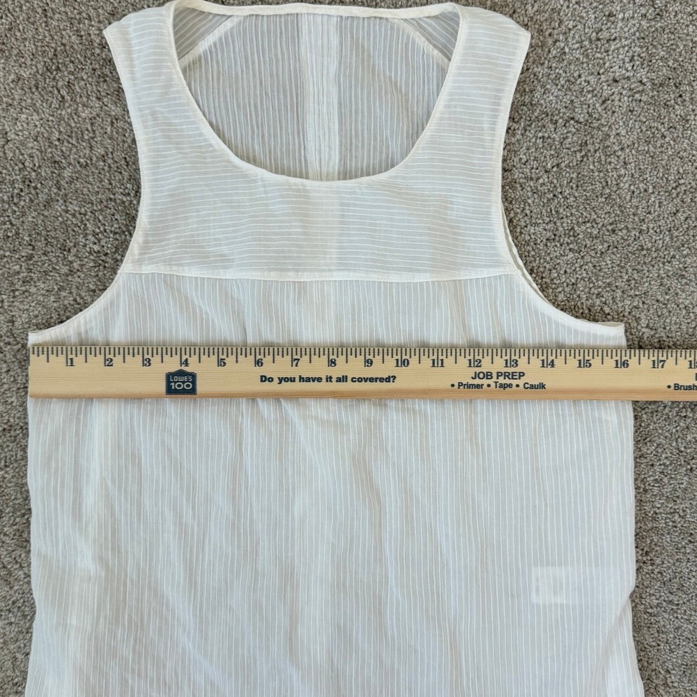 Rag & Bone White Striped Silk Sleeveless Tunic Tank Top‎ Small - Picture 4 of 7